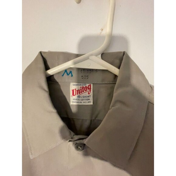 VTG New Unitog Men's 60s Chevrolet Grey Service Deadstock Cotton Shirt Sz 15.5 - Picture 4 of 6